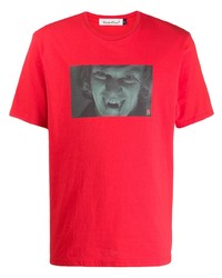 Мужская красная футболка с круглым вырезом с принтом от Undercover
