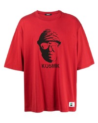 Мужская красная футболка с круглым вырезом с принтом от Undercover