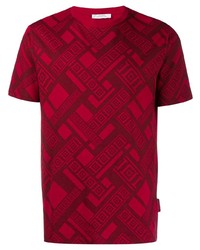 Мужская красная футболка с круглым вырезом с принтом от Versace Collection