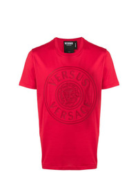 Мужская красная футболка с круглым вырезом с принтом от Versus