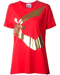 Женская красная футболка с круглым вырезом с принтом от Vivienne Westwood