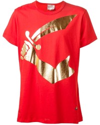 Мужская красная футболка с круглым вырезом с принтом от Vivienne Westwood