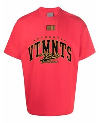 Мужская красная футболка с круглым вырезом с принтом от VTMNTS