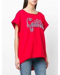 Женская красная футболка с круглым вырезом с принтом от Gaelle Bonheur