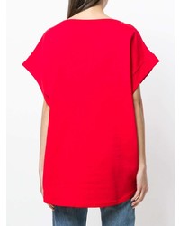 Женская красная футболка с круглым вырезом с принтом от Gaelle Bonheur
