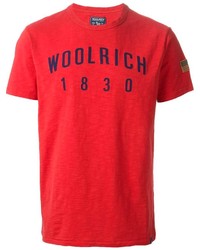 Мужская красная футболка с круглым вырезом с принтом от Woolrich