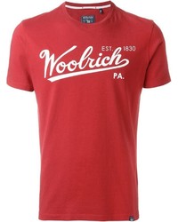 Мужская красная футболка с круглым вырезом с принтом от Woolrich