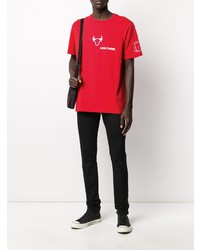 Мужская красная футболка с круглым вырезом с принтом от Zadig & Voltaire