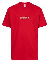 Мужская красная футболка с круглым вырезом с украшением от Supreme