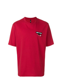 Мужская красная футболка с круглым вырезом с украшением от Versus