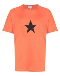 Мужская красная футболка с круглым вырезом со звездами от agnès b.