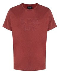 Мужская красная футболка с круглым вырезом от A.P.C.