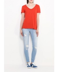 Женская красная футболка с круглым вырезом от adL