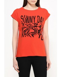 Женская красная футболка с круглым вырезом от adL