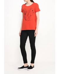 Женская красная футболка с круглым вырезом от adL