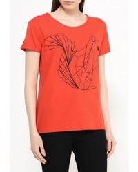 Женская красная футболка с круглым вырезом от adL