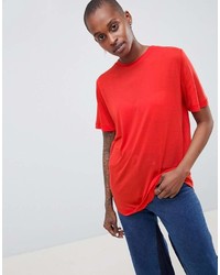 Женская красная футболка с круглым вырезом от Asos