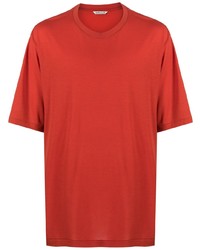 Мужская красная футболка с круглым вырезом от Auralee