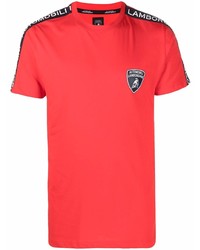 Мужская красная футболка с круглым вырезом от Automobili Lamborghini