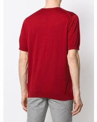 Мужская красная футболка с круглым вырезом от John Smedley