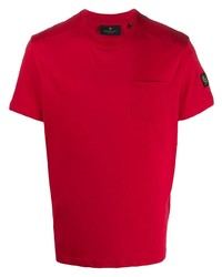 Мужская красная футболка с круглым вырезом от Belstaff