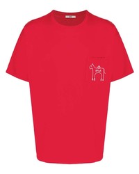 Мужская красная футболка с круглым вырезом от Bode