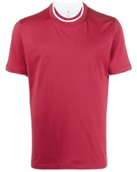 Мужская красная футболка с круглым вырезом от Brunello Cucinelli