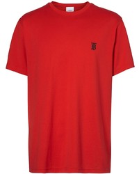 Мужская красная футболка с круглым вырезом от Burberry