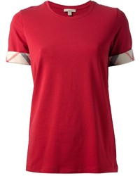Женская красная футболка с круглым вырезом от Burberry