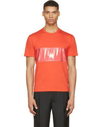 Мужская красная футболка с круглым вырезом от Calvin Klein Collection