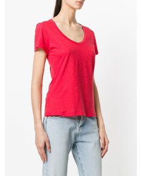 Женская красная футболка с круглым вырезом от Moncler