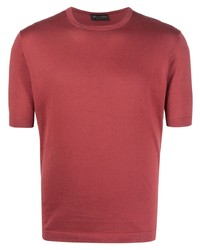 Мужская красная футболка с круглым вырезом от Dell'oglio