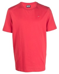 Мужская красная футболка с круглым вырезом от Diesel