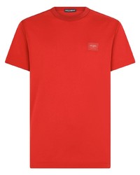 Мужская красная футболка с круглым вырезом от Dolce & Gabbana