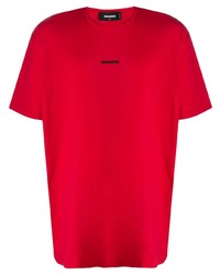 Мужская красная футболка с круглым вырезом от DSQUARED2