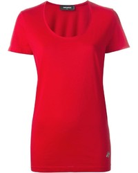 Женская красная футболка с круглым вырезом от Dsquared2