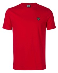 Мужская красная футболка с круглым вырезом от Ea7 Emporio Armani