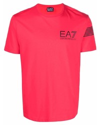 Мужская красная футболка с круглым вырезом от Ea7 Emporio Armani