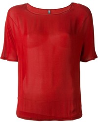 Женская красная футболка с круглым вырезом от Eleventy