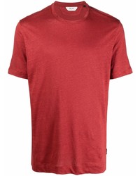 Мужская красная футболка с круглым вырезом от Ermenegildo Zegna