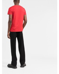 Мужская красная футболка с круглым вырезом от Balmain