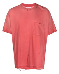 Мужская красная футболка с круглым вырезом от John Elliott