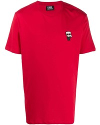 Мужская красная футболка с круглым вырезом от Karl Lagerfeld