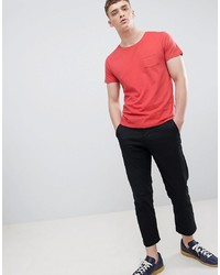 Мужская красная футболка с круглым вырезом от Lee