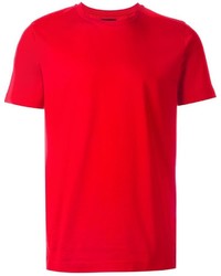 Мужская красная футболка с круглым вырезом от Les Hommes