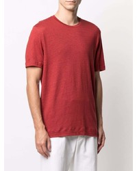Мужская красная футболка с круглым вырезом от Ermenegildo Zegna