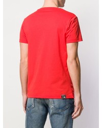 Мужская красная футболка с круглым вырезом от VERSACE JEANS COUTURE