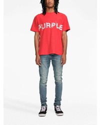 Мужская красная футболка с круглым вырезом от purple brand