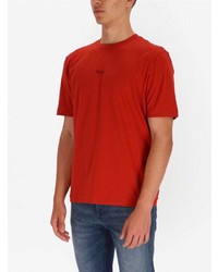 Мужская красная футболка с круглым вырезом от BOSS HUGO BOSS