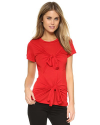 Женская красная футболка с круглым вырезом от MARQUES ALMEIDA